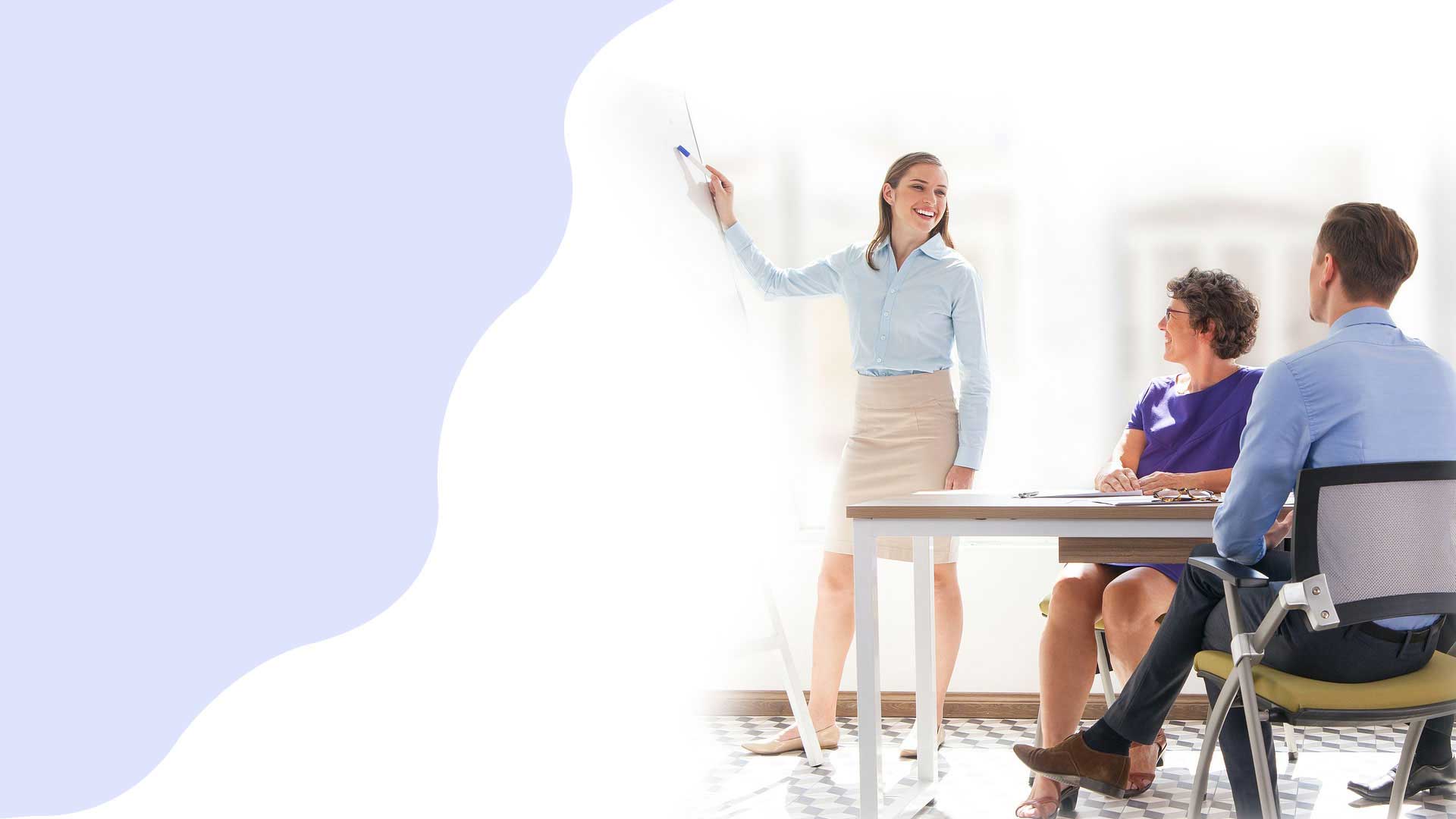 Business consultants analyzing data